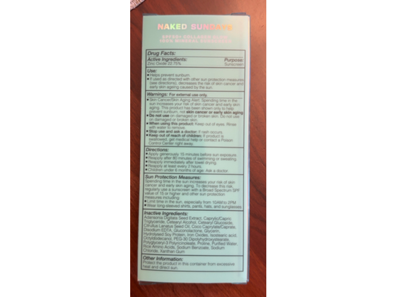 Naked Sundays Collagen Glow Mineral Sunscreen Lotion, SPF 50+, 1.7 fl oz/50 mL