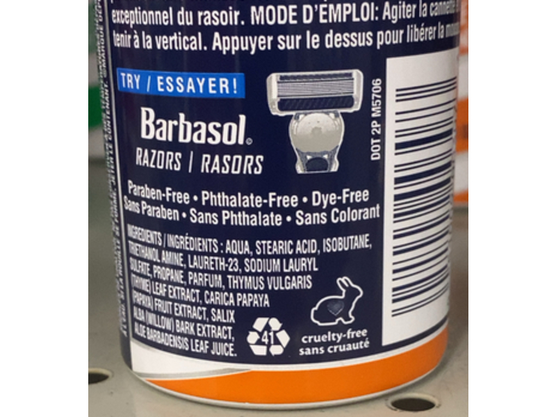 Barbasol Sensitive Skin Thick & Rich Shaving Cream, 5 oz/142 g