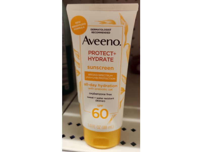 Aveeno Protect+Hydrate Broad Spectrum Face Sunscreen Lotion , SPF 60, 3.0 fl oz/88 mL