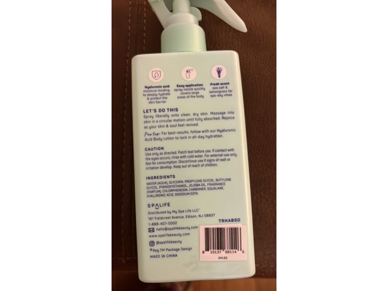 Spa Life Body Oil, Sea Salt & Lemongrass Scent, 6.7 fl oz/200 mL