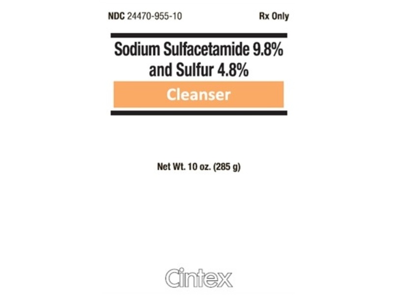 Sodium Sulfacetamide 9.8% and Sulfur 4.8% Cleanser - sulfacetamide sodium, sulfur liquid 10 oz/285 g, Cintex (Rx)
