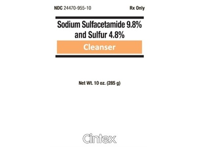 Sodium Sulfacetamide 9.8% and Sulfur 4.8% Cleanser - sulfacetamide sodium, sulfur liquid 10 oz/285 g, Cintex (Rx)