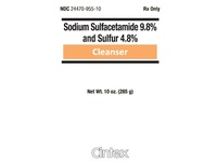 Sodium Sulfacetamide 9.8% and Sulfur 4.8% Cleanser - sulfacetamide sodium, sulfur liquid 10 oz/285 g, Cintex (Rx) - thumbnail 1