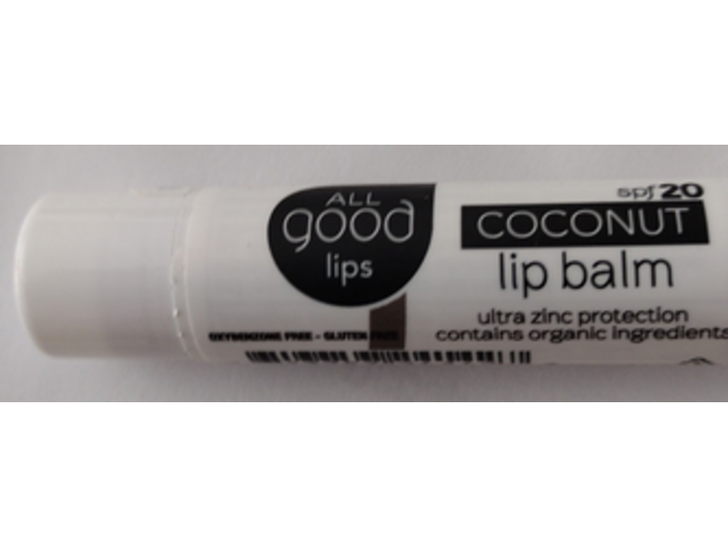 All Good Lips Lip Balm, Coconut, SPF 20, 4.25 g