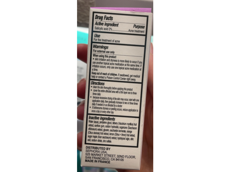 Sephora Acne Treatment Gel, Salicylic Acid, 1.0 fl oz/30 mL