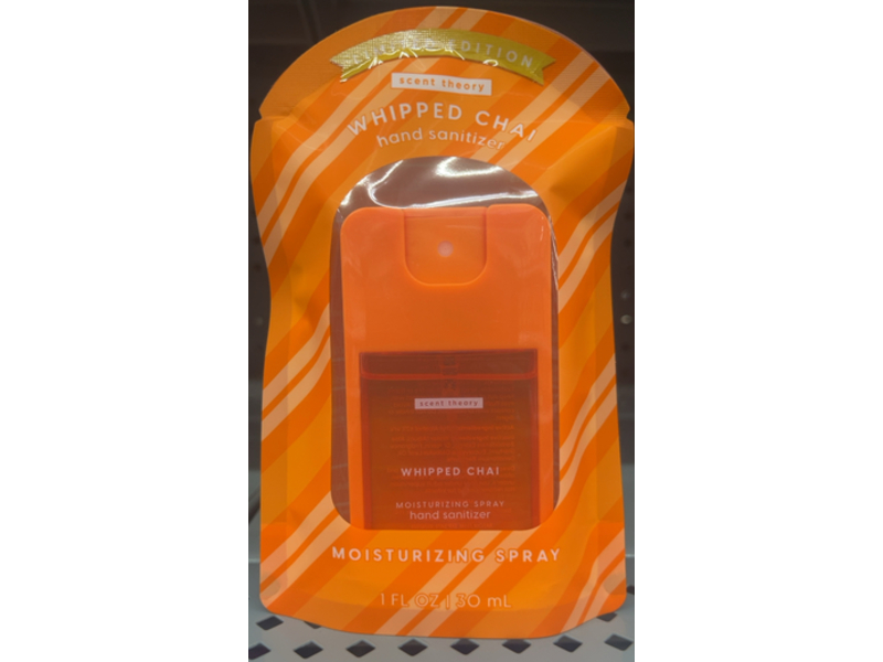 Scent Theory Moisturizing Hand Sanitizer Spray, Whipped Chai, 1 fl oz/30 mL