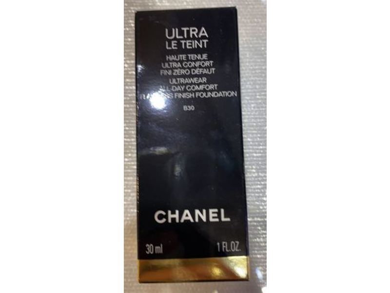 Chanel Ultra Le Teint Ultrawear All -Day Comfort Flawless Finish Foundation, B30, 1 fl oz/30 ml