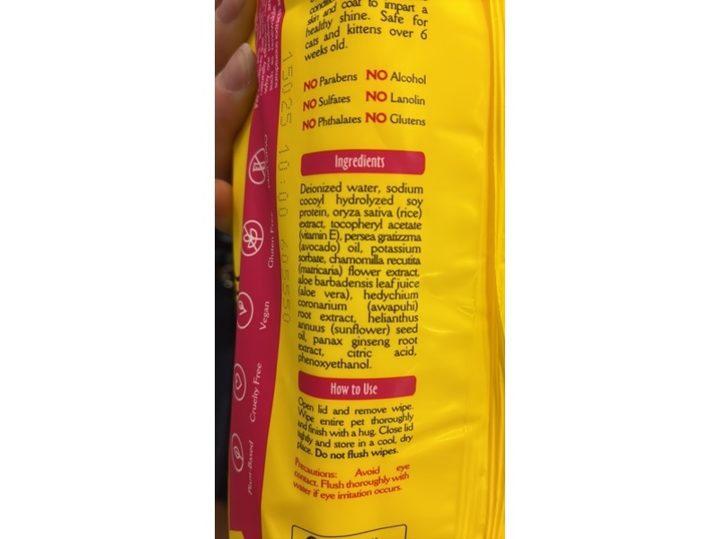 Earthbath Cat Wipes, Fragrance Free, 100 Count