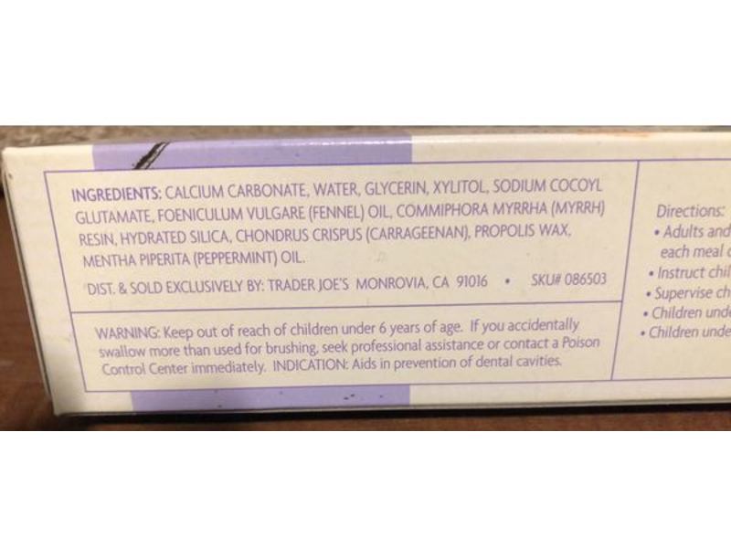 Trader Joe's Antiplaque Toothpaste, 6 oz/170 g