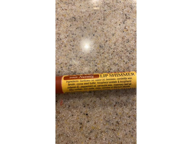 Burt's Bees Lip Shimmer, Nutmeg, .09-Ounce Tubes (Pack of 4)