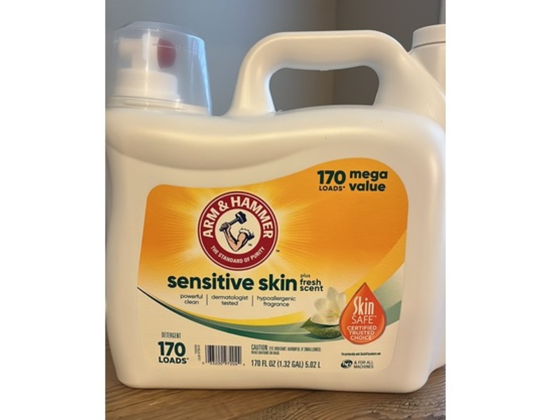 Arm & Hammer Sensitive Skin Liquid Laundry Detergent, Fresh Scent, 170 Loads, 170 fl oz/5.02 L