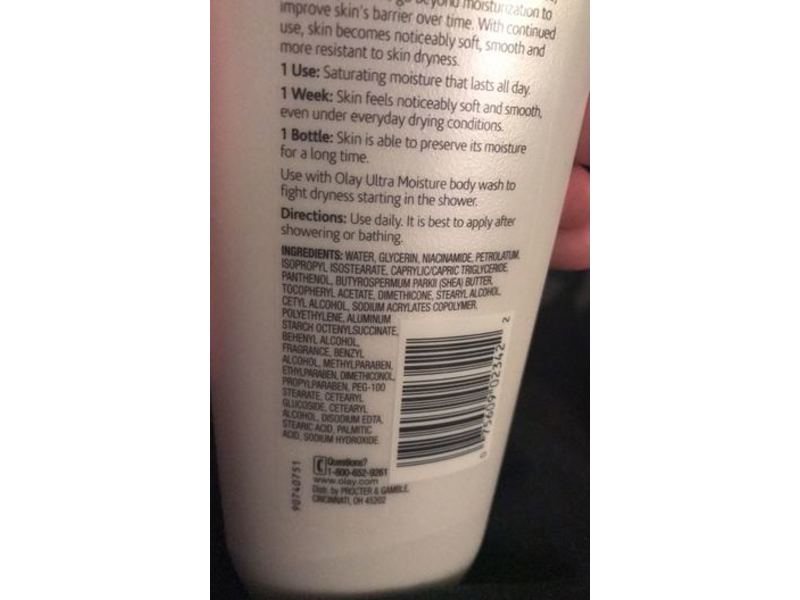 Olay Quench Ultra Moisture Body Lotion, Shea Butter & Vitamin E & B3, 11.8 fl oz/350 mL