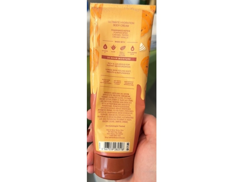 Bath & Body Works Ultimate Hydration Body Cream, Pumpkin Swirl Cake, 8 oz/226 g