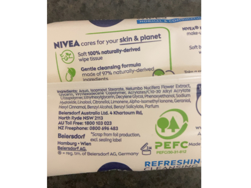 Nivea Refreshing Cleansing Wipes, 7 Count