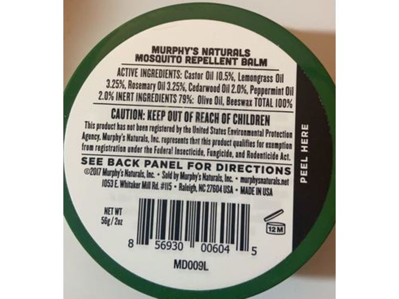Murphy's Naturals Mosquito Repellent Balm, 2 oz/56 g