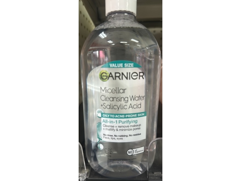 Garnier All -In-1 Purifying Micellar Cleansing Water, Salicylic Acid, 23.7 fl oz/700 mL