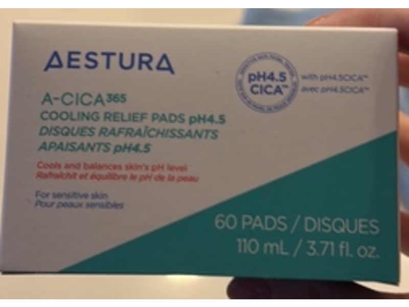 AESTURA Cooling Relief Pads, pHA.5CICA, 3.71 fl oz/110 mL, 60 Count