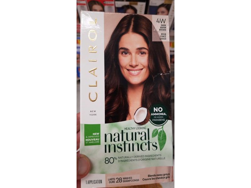 Clairol Natural Instincts Semi-Permanent Hair Color, 4W Dark Warm Brown, 1 Application