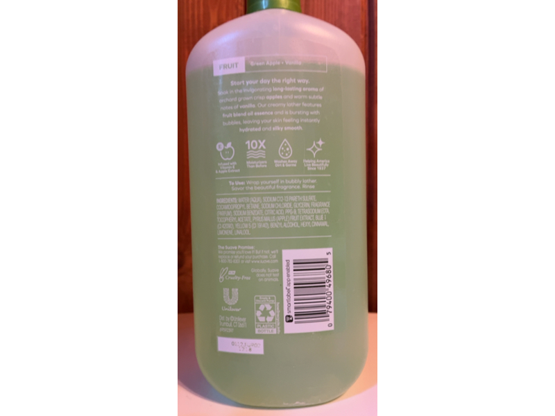 Suave Essentials Gentle Body Wash, Juicy Green Apple, 30 fl oz/887 mL