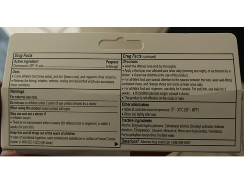 Rugby Clotrimazole Antifungal Cream 1%, 0.5 oz/14.17 g