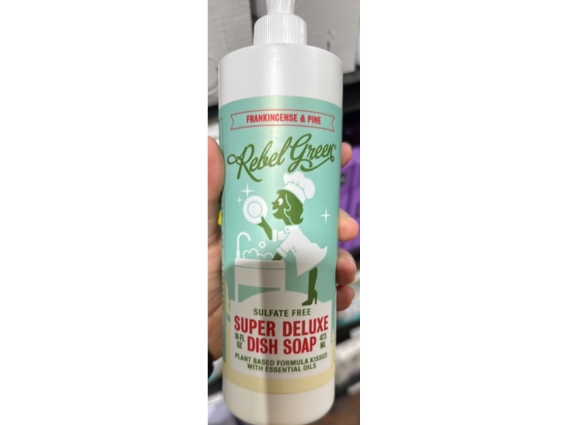 Rebel Green Super Deluxe Dish Soap, Frankincense & Pine, 16 fl oz/473 mL