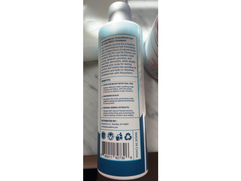 RoyceDerm Coal Tar Scalp Relief Shampoo, 8.45 fl oz/250 mL
