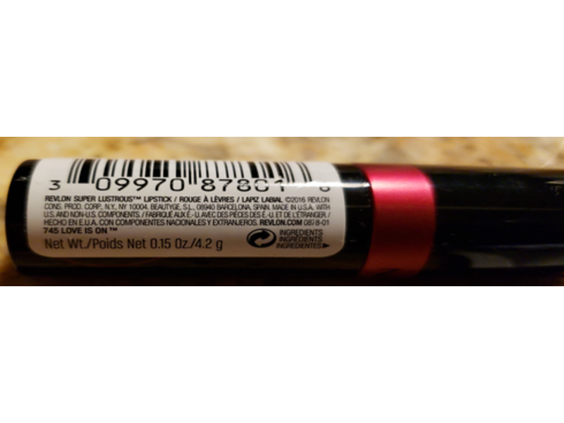 Revlon Super Lustrous Lipstick, 745 Love Is On, 0.15 oz/4.2 g