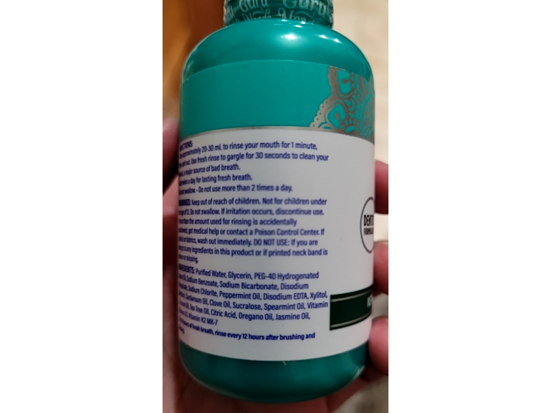 GuruNanda Oral Rinse Fresh Breath Mouthwash, Wild Mint, 3 fl oz/88.7 mL