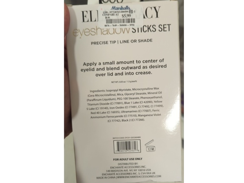 Ellen Tracy Eyeshadow Sticks Set, Natural Nudes, 0.05 oz/1.5 g, 4 Count