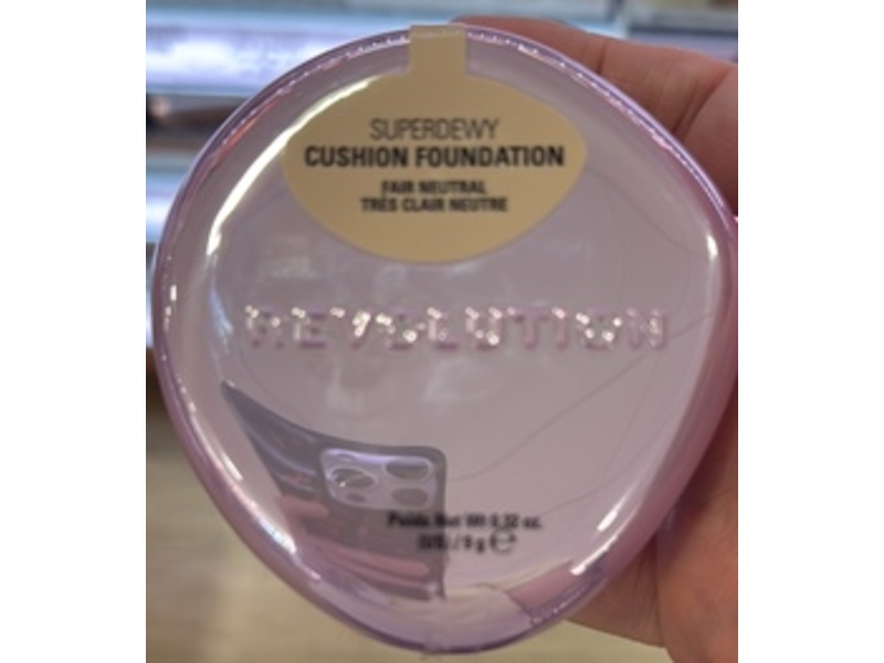 Revolution Beauty Superdewy Cushion Foundation, Fair Neutral, 0.32 oz/9 g