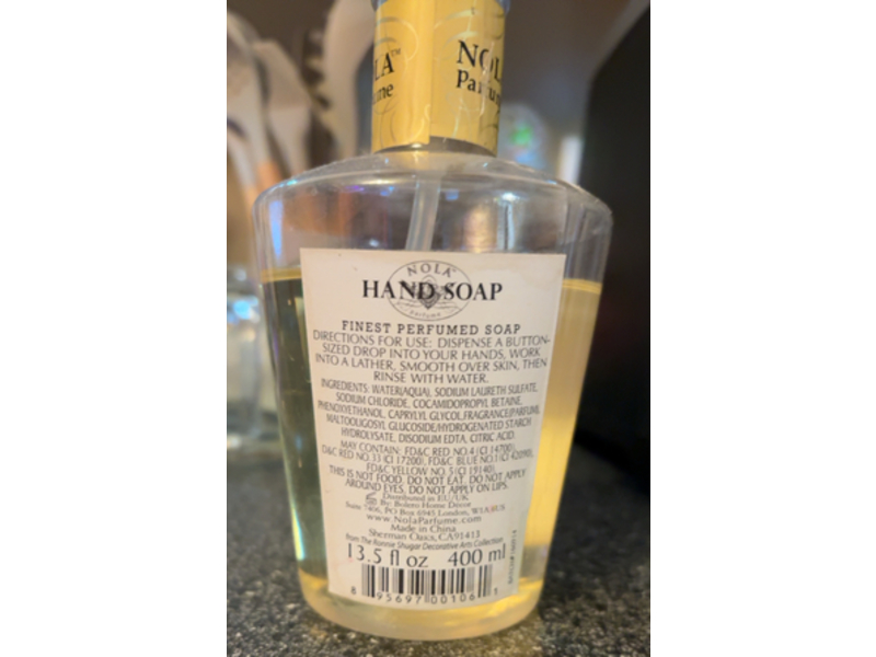 Nola Lola Finest Perfumed Hand Soap, Honey Almond, 13.5 fl oz/400 mL