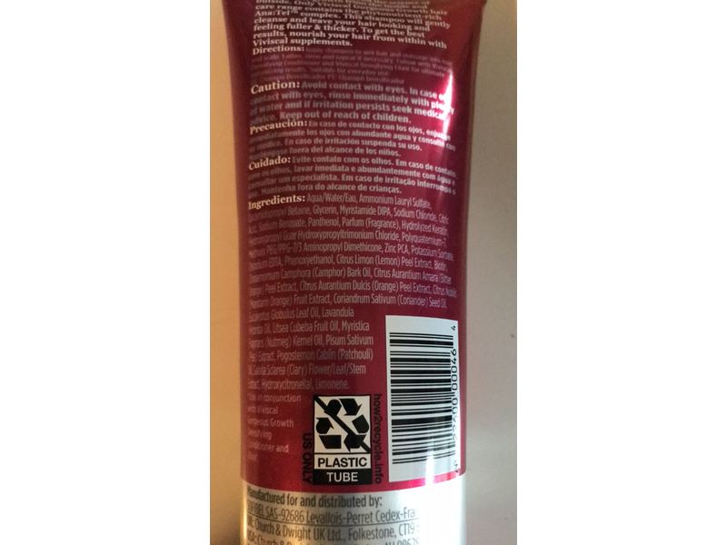 Viviscal Gorgeous Growth Densifying Shampoo, Ana:Tel Complex, 8.45 fl oz/250 mL