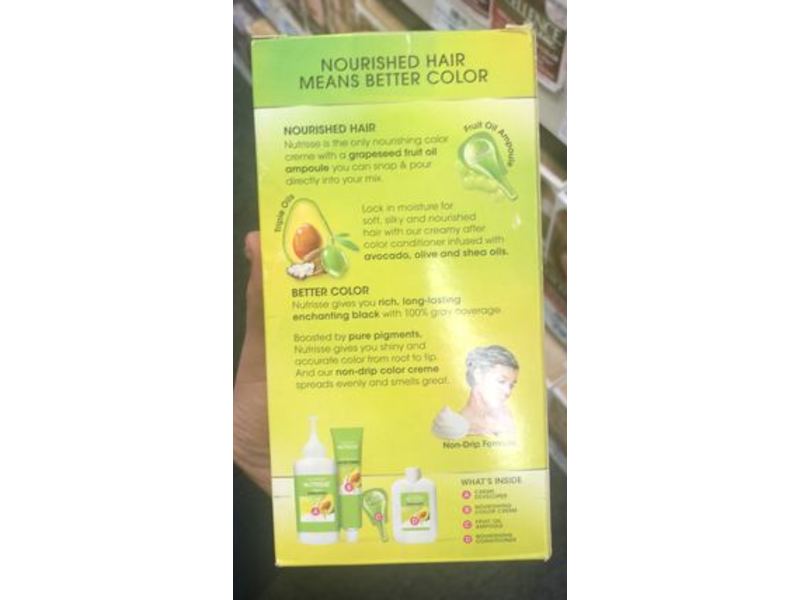 Garnier Nutrisse Nourishing Color Creme, Licorice Black 10, 1 Application