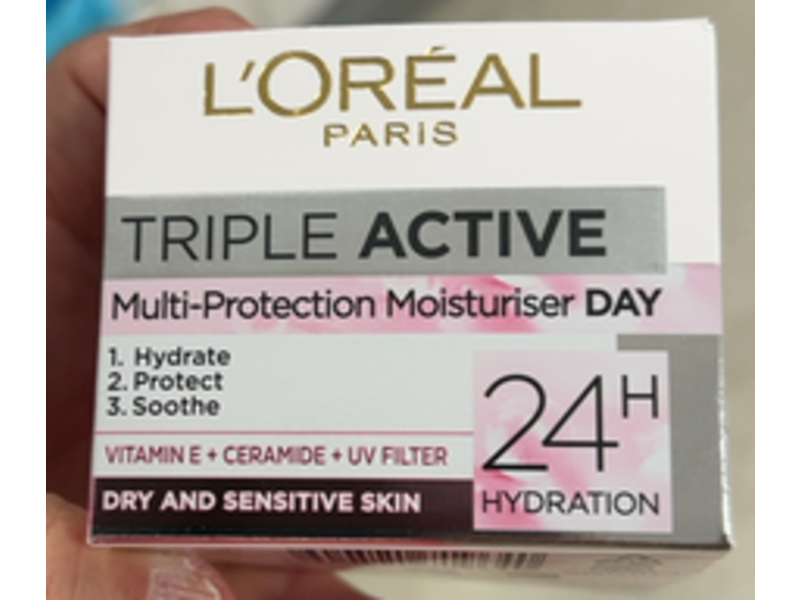 L'oreal Paris Triple Active Day Multi - Protection Moisturizer, Vitamin E + Ceramide + UV Filter, 50 mL