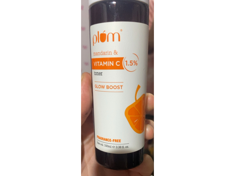 Plum Glow Boost Toner, Mandarin & Vitamin C, 3.38 fl oz/100 mL