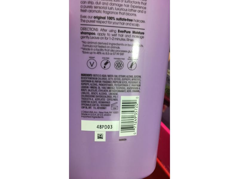 L'Oreal Paris EverPure Moisture Conditioner, Rosemary, 28 fl oz/828 mL