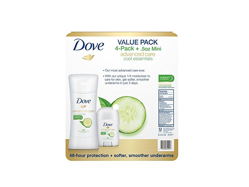 Dove Advanced Care Deodorant, Cool Essentials, 2.6 oz., 4 pk. + .5 oz