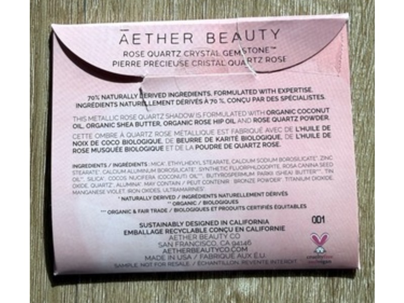 Aether Beauty Rose Quartz Crystal Gemstone, 0.05 oz/150 g