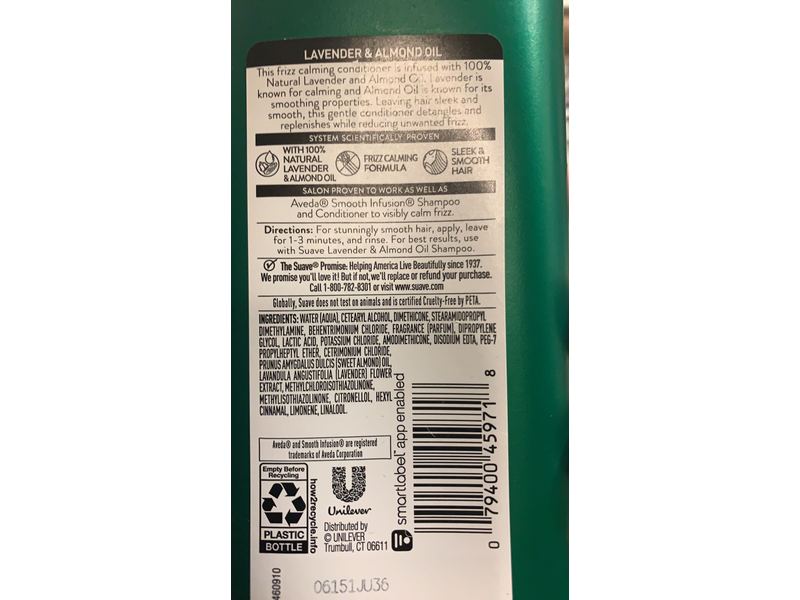 Suave Frizz Calming Conditioner, Lavender & Almond Oil, 12.6 fl oz/373 mL