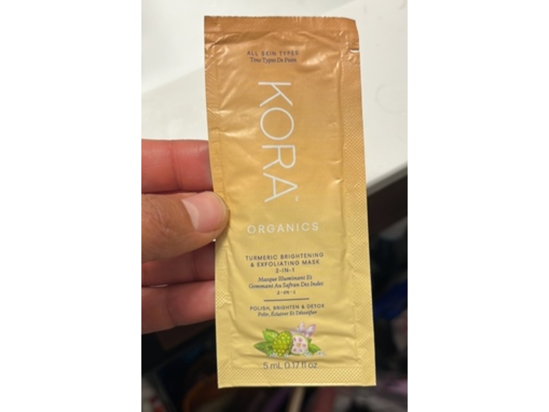 Kora Organics 2 In 1 Turmeric Brightening & Exfoliating Mask, 0.17 fl oz/5 mL