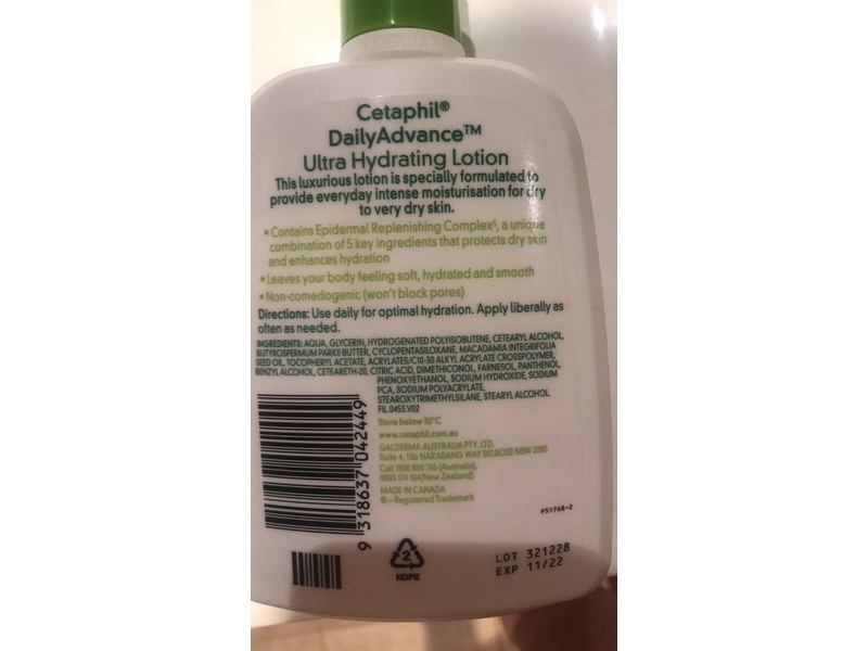 Cetaphil Daily Advance Ultra Hydrating Lotion, Dry To Very Dry Skin, 473 mL