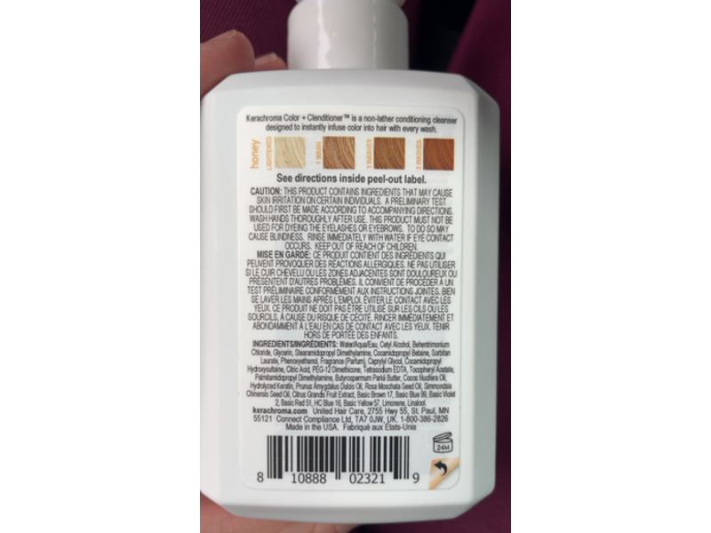Kerachroma Color + Clenditioner, Honey, 12 fl oz/355 mL