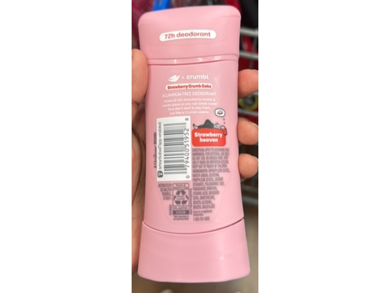 Dove x Crumbl Deodorant Stick, Strawberry Crumb Cake, 2.6 oz