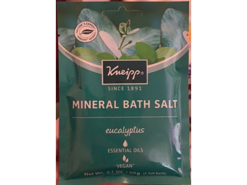 Kneipp Mineral Bath Salt, Eucalyptus, Essential Oils, 2.1 oz/60 g