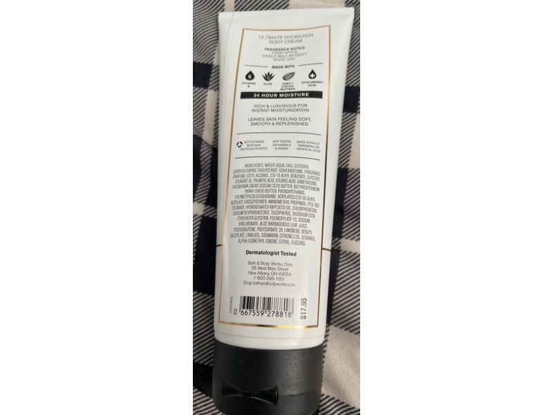 Bath & Body Works Ultimate Hydration Body Cream, Whiskey Reserve, 8 oz/226 g, Pack Of 2