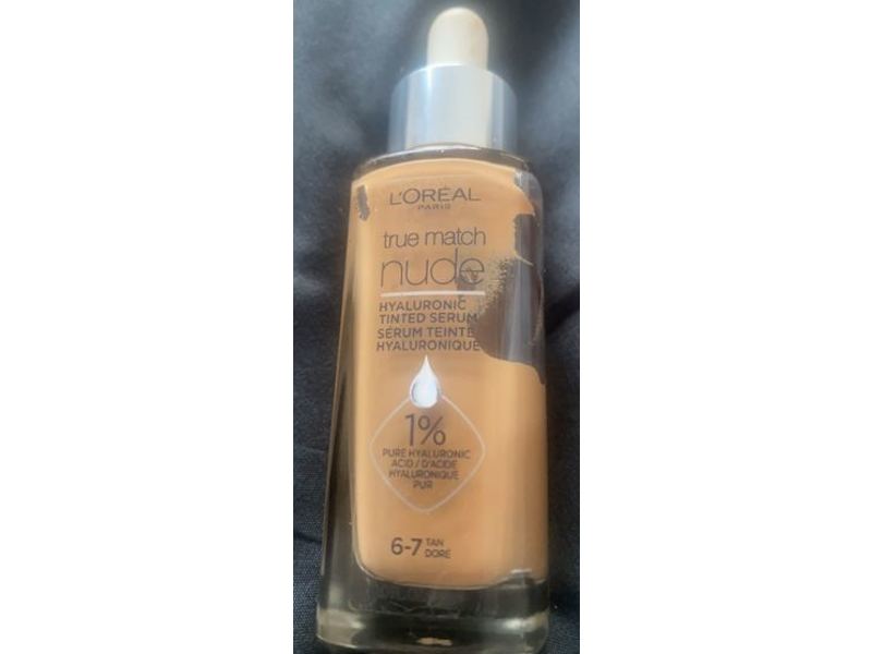 L'Oreal Paris True Match Nude Hyaluronic Tinted Serum Foundation, Tan 6-7, 1 fl oz