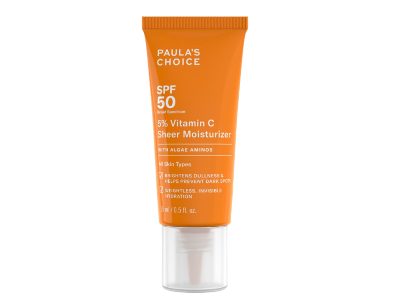 Paula's Choice 5% Vitamin C Sheer Moisturizer Sunscreen, SPF 50, 0.5 fl oz/15 mL