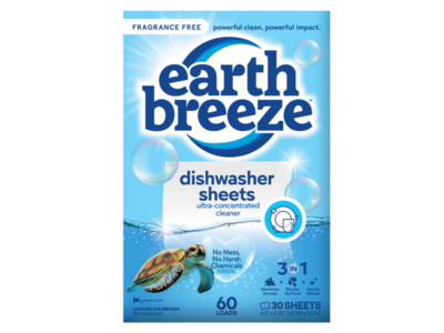 Earth Breeze 3 In 1 Dishwasher Sheets, 60 Loads, 30 Count