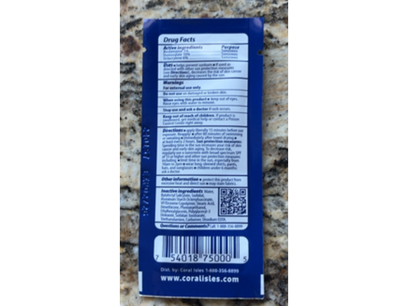 Coral Isles Sunscreen Lotion, SPF 50, 0.25 fl oz/7.5 mL