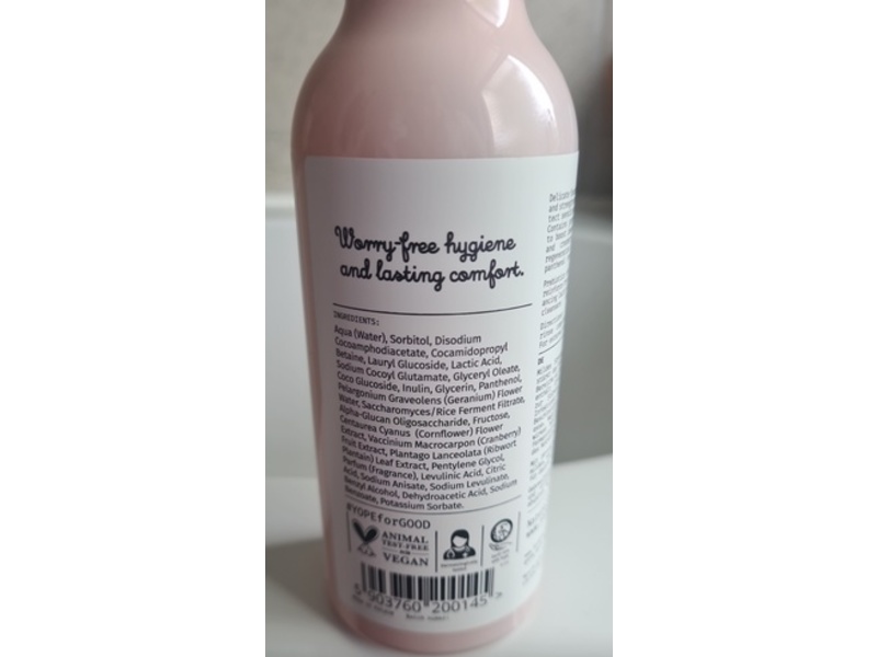 Yope Natural Intimate Gel Wash, Geranium & Cranberry, 10.1 fl oz/300 mL